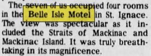 Belle Isle Motel & Dining Room - Sept 1980 Article (newer photo)